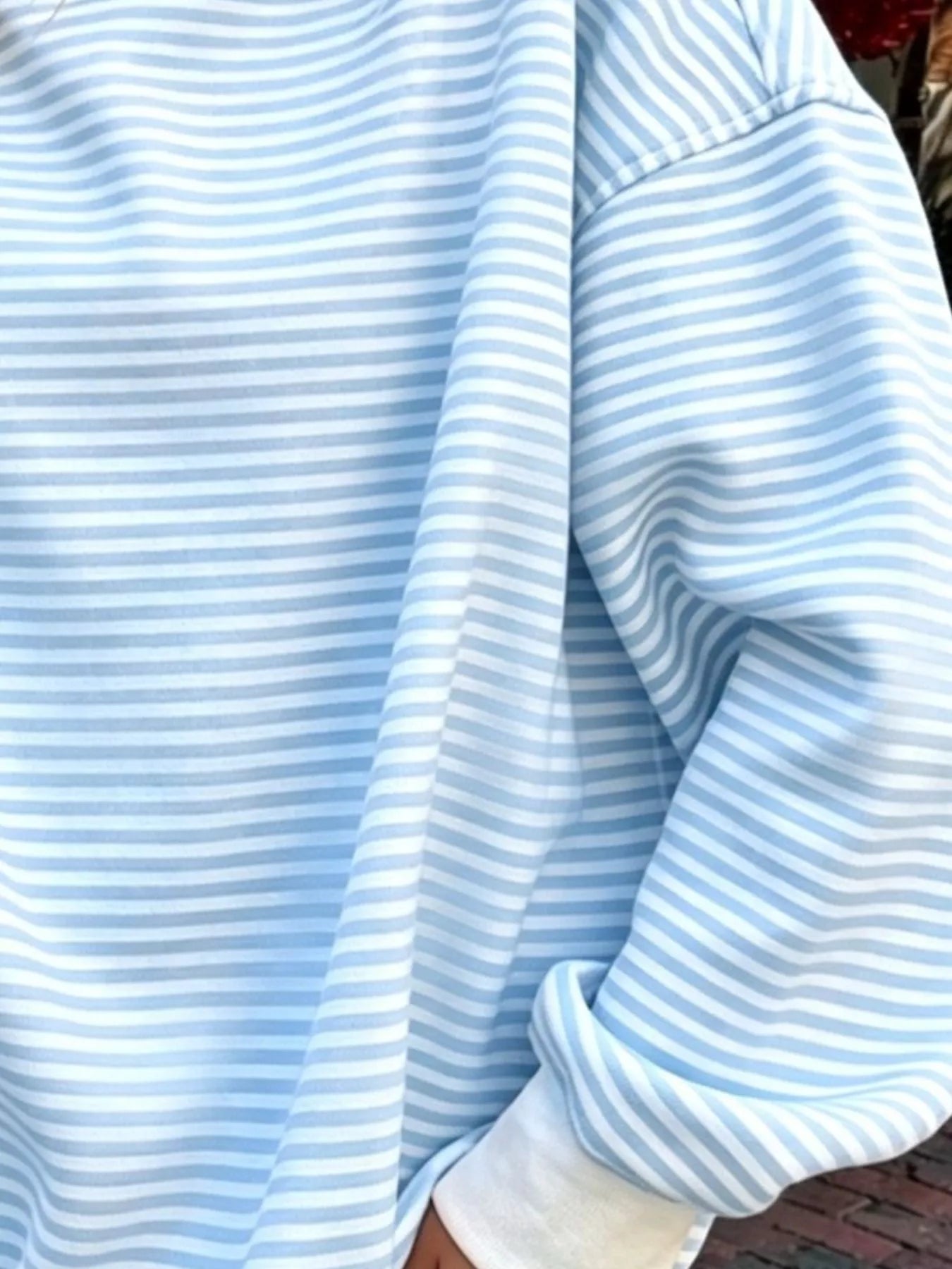 Trendsi Oversized Striped Crew Neck Sweatshirt -