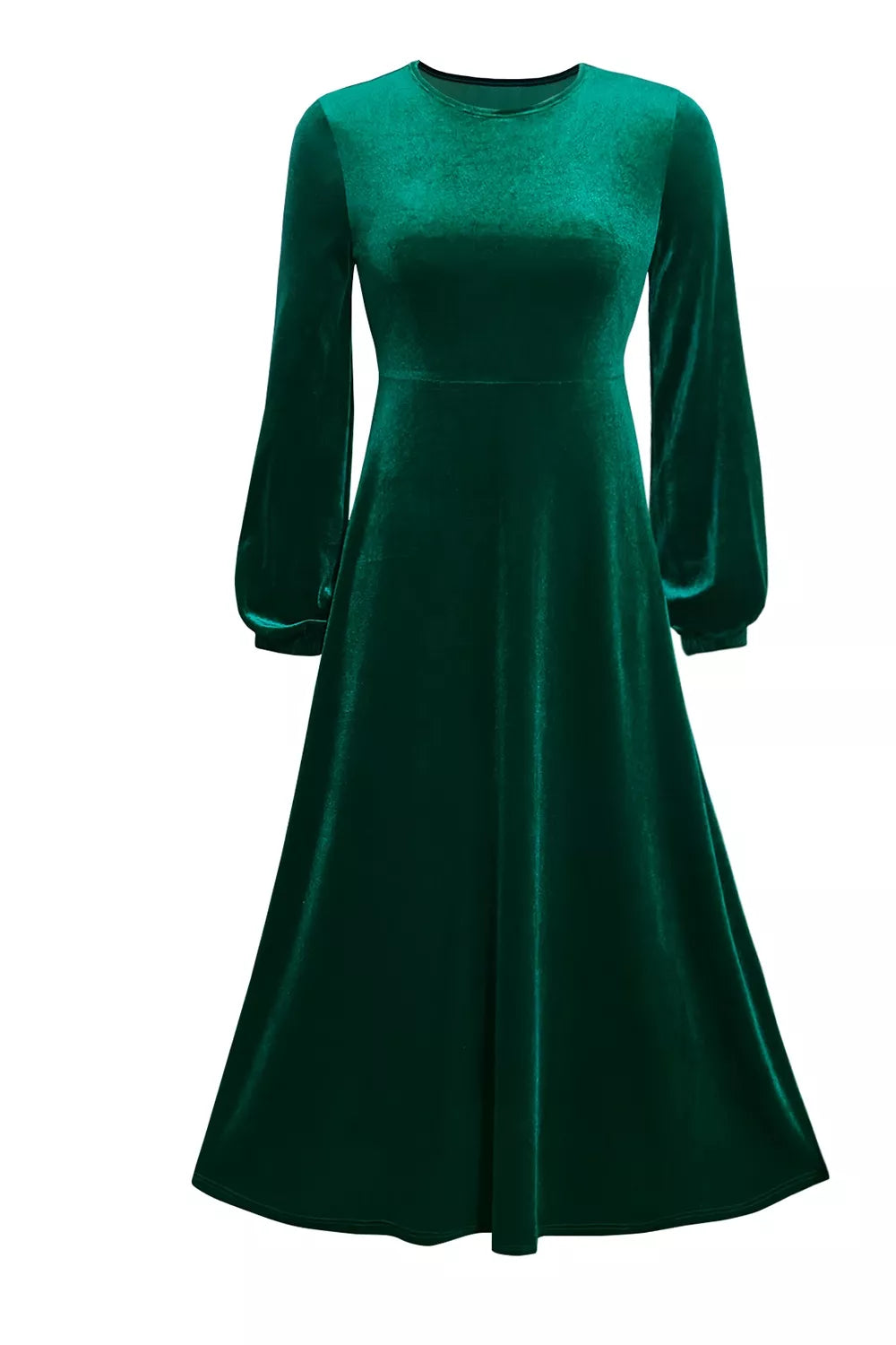 Trendsi Velvet Balloon Sleeve Maxi Dress -