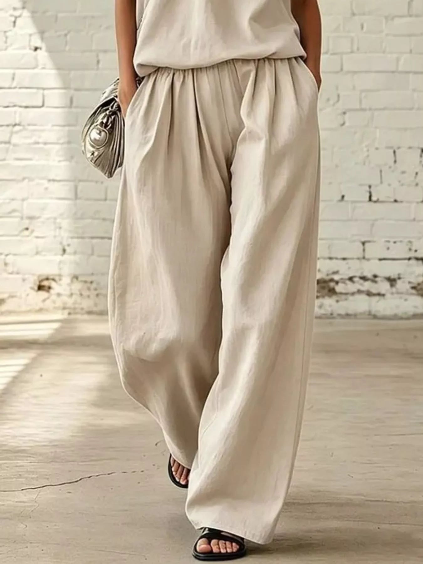 Trendsi Full Size Sleeveless Top and Wide-Leg Pants Set Plus Size -
