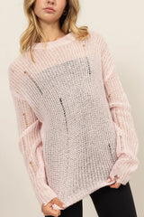 Trendsi HYFVE Distressed Long Sleeve Knit Top - Shirts