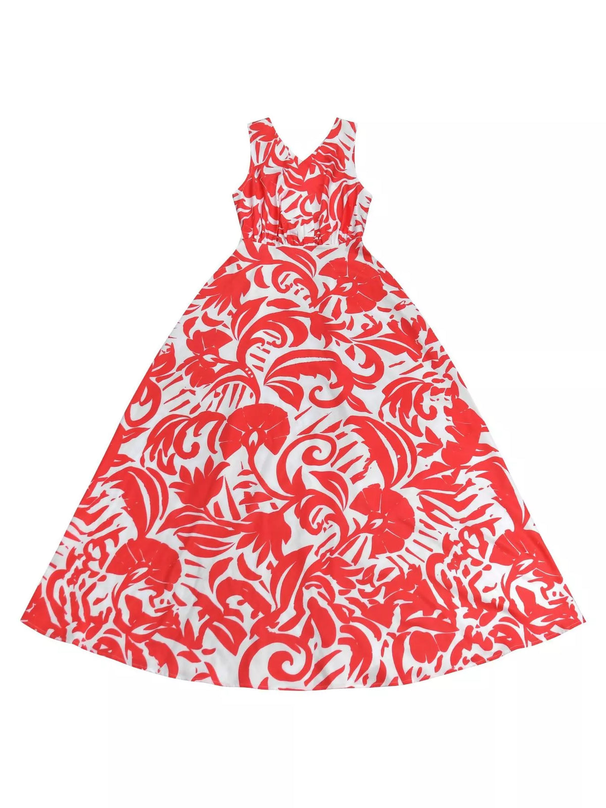 Trendsi Backless Printed Sleeveless Maxi Dress -