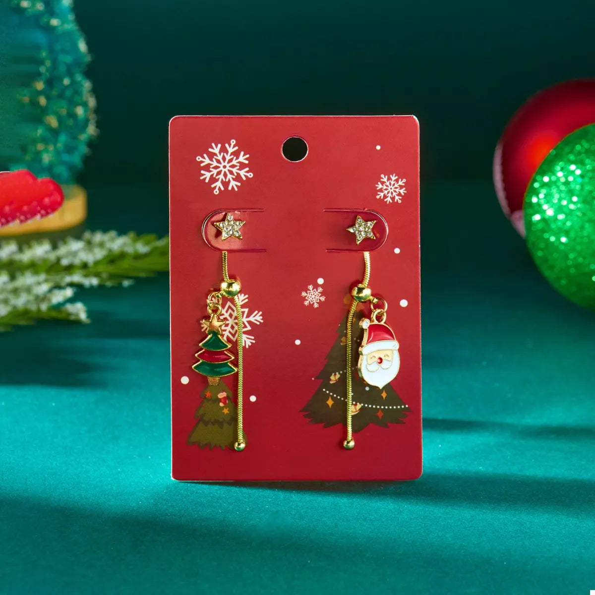 Trendsi Christmas Santa Asymmetrical Drop Earrings -
