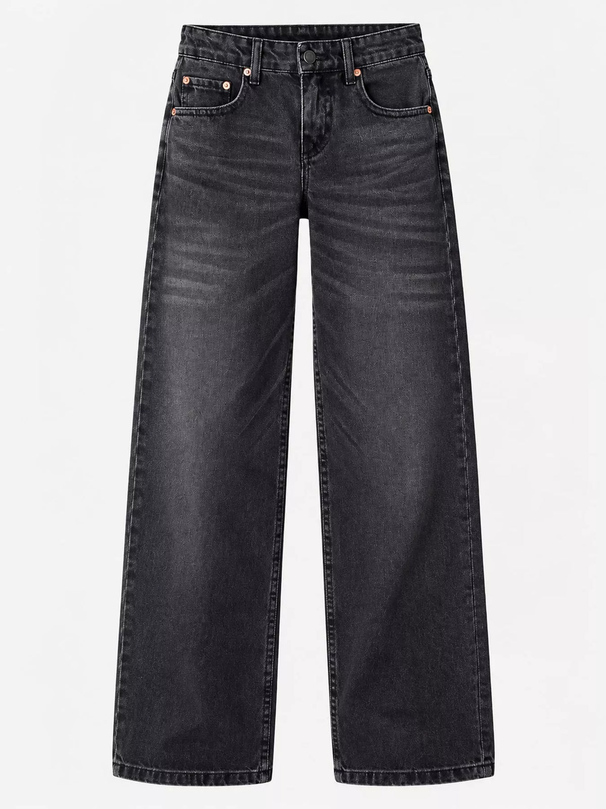 Vintage Wash Low-Rise Wide-Leg Jeans — garment front