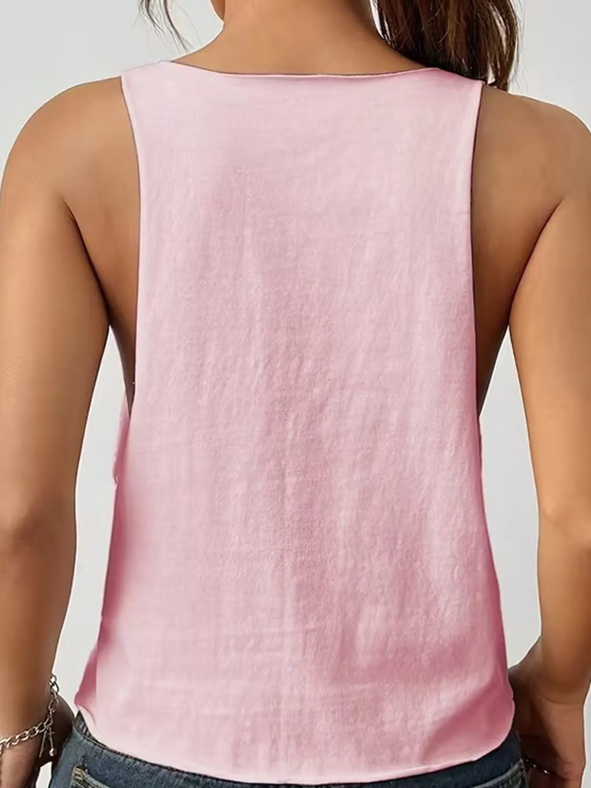 Sleeveless tank top, back view
