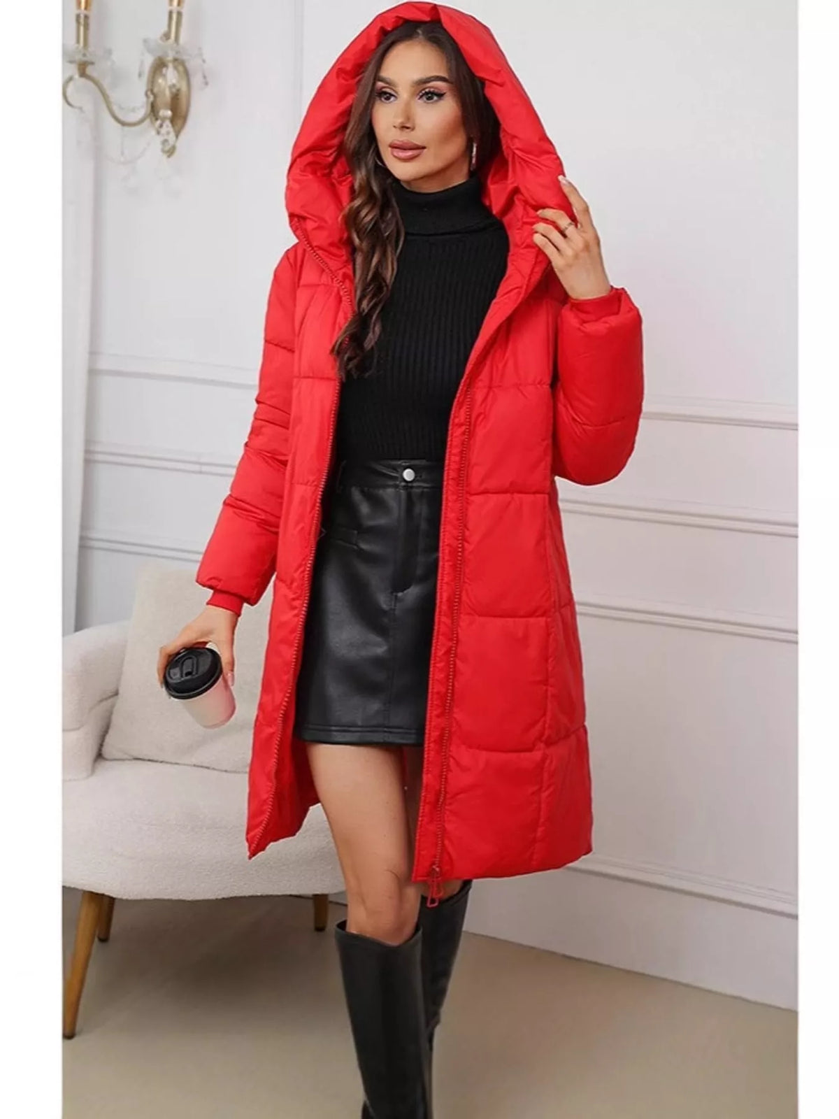 Red long-sleeve coat