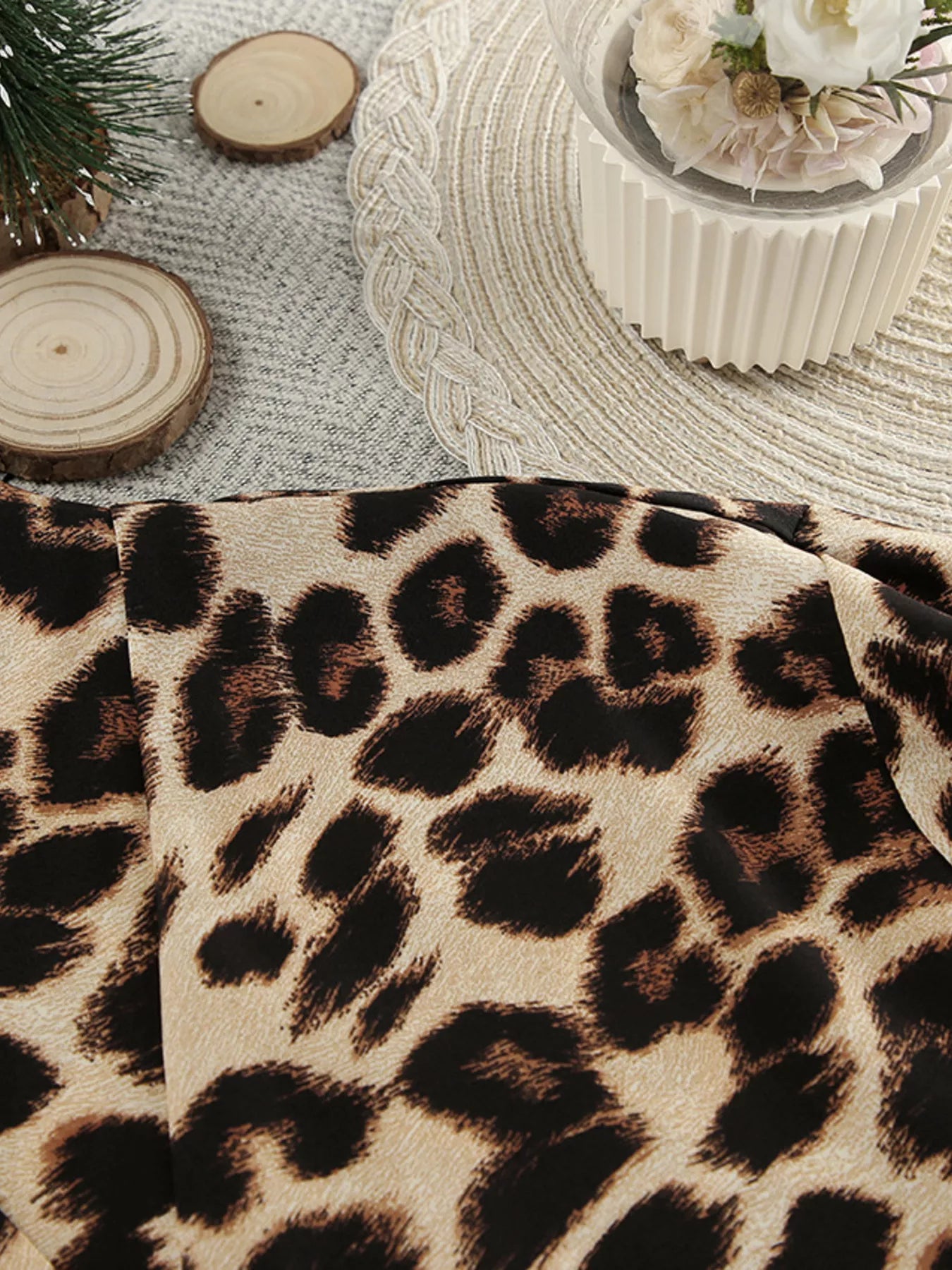 Trendsi Leopard Cami & Cardigan and Shorts Three-Piece Lounge Set -