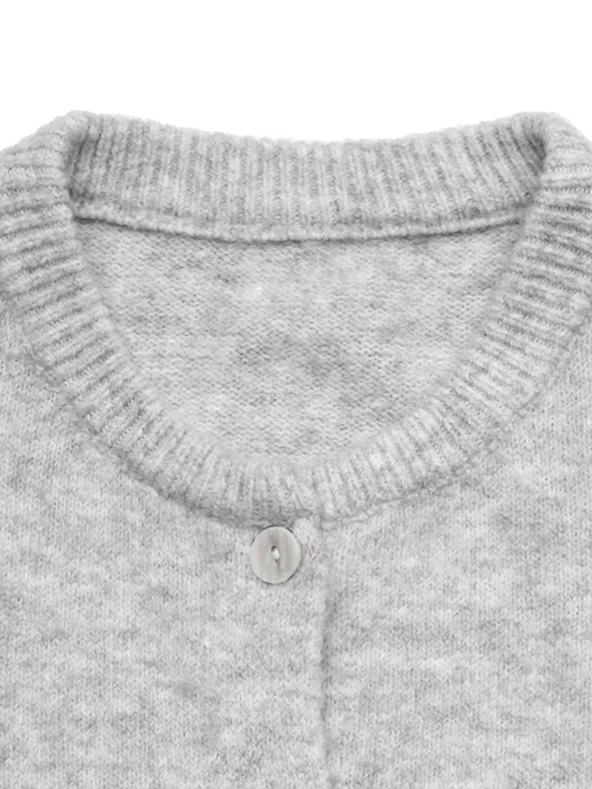 Trendsi Crew Neck Button-Down Cardigan -