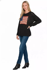 Trendsi Zenana American Flag Crew Neck Sweater -