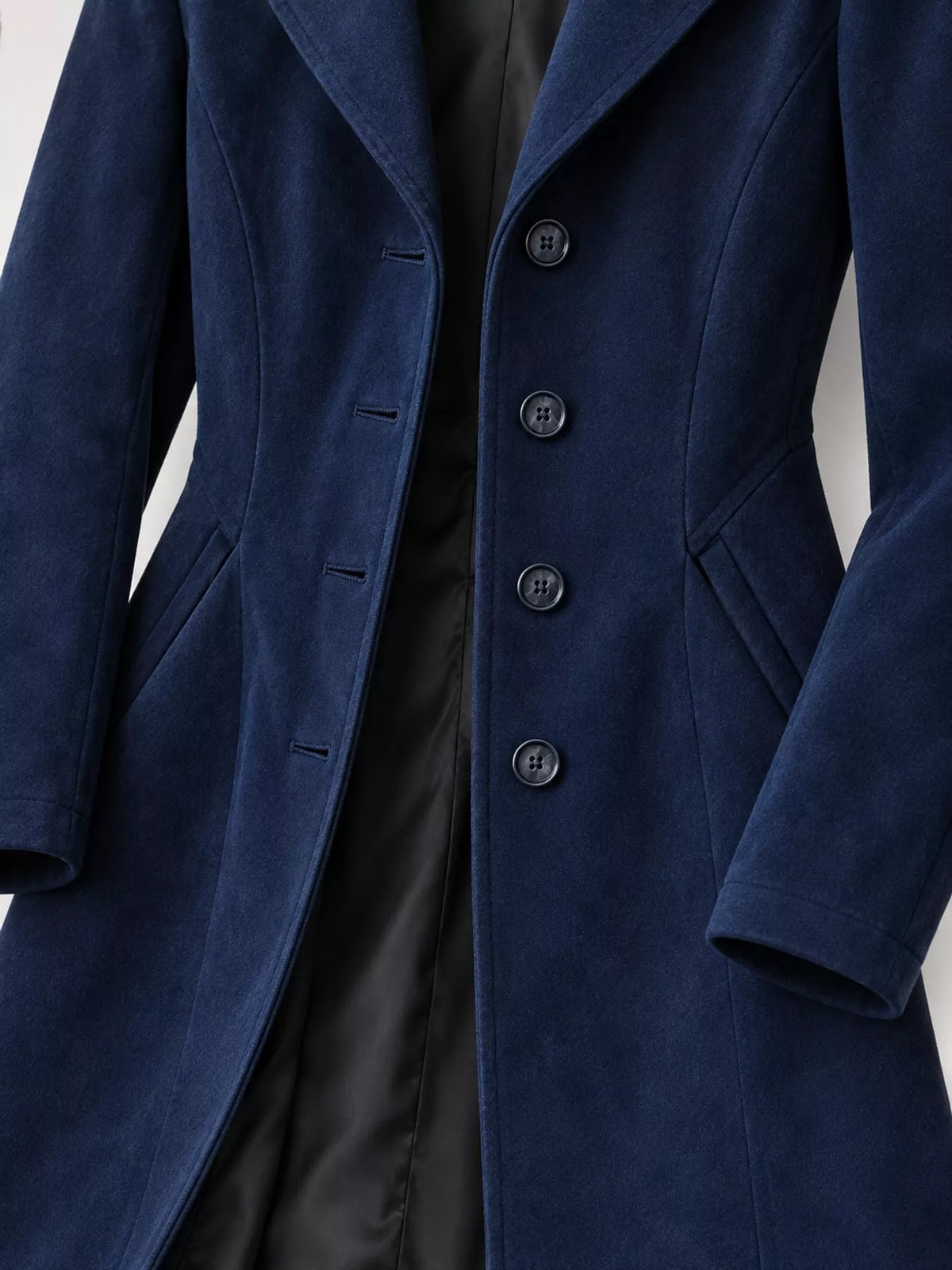 Collared long sleeve jacket, construction and design details