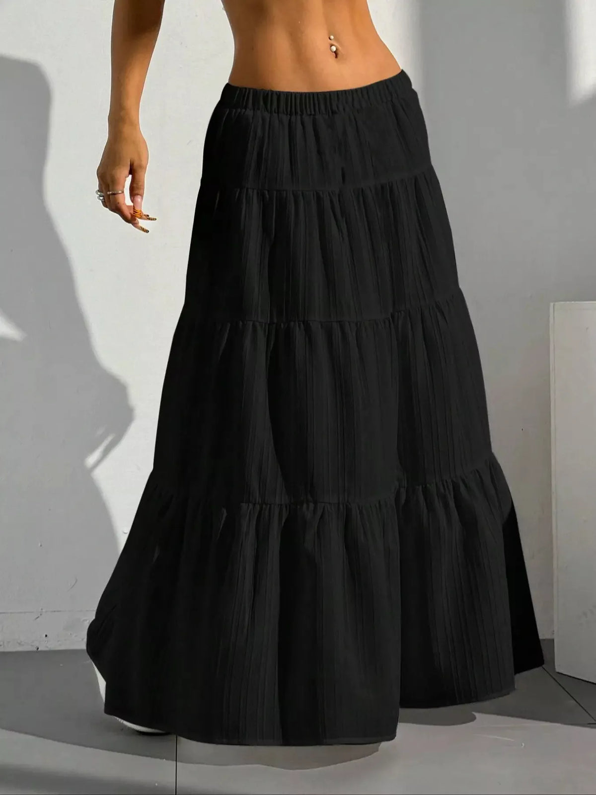 Trendsi Flowy Tiered Maxi Skirt -