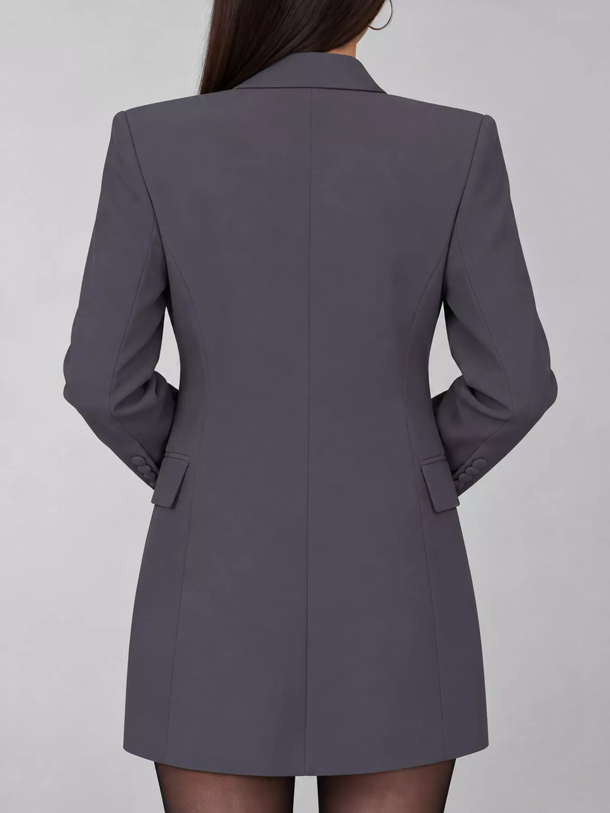 Double-breasted blazer, gray back