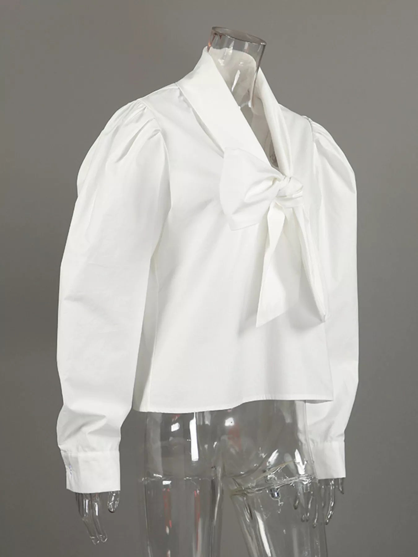 Trendsi Tie Front Puff Sleeve Shirt -
