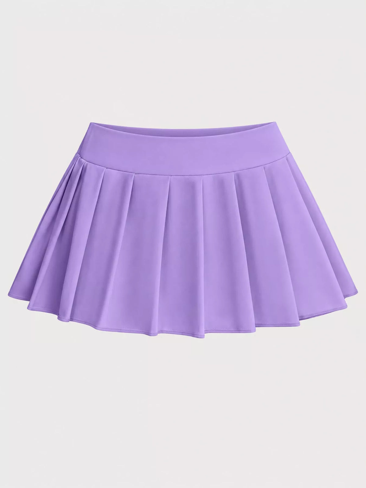 Pleated micro skirt, lilac flat front