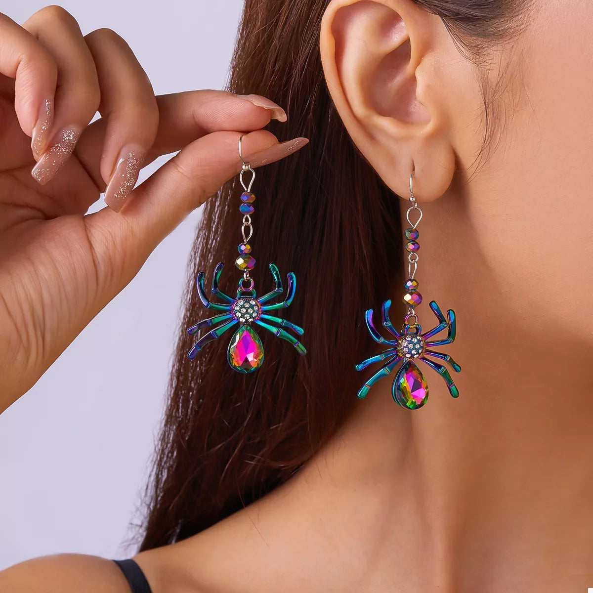 Trendsi Colorful Spider Drop Earrings -