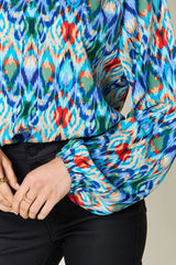 Trendsi Double Take Full Size Printed Balloon Sleeve Blouse -