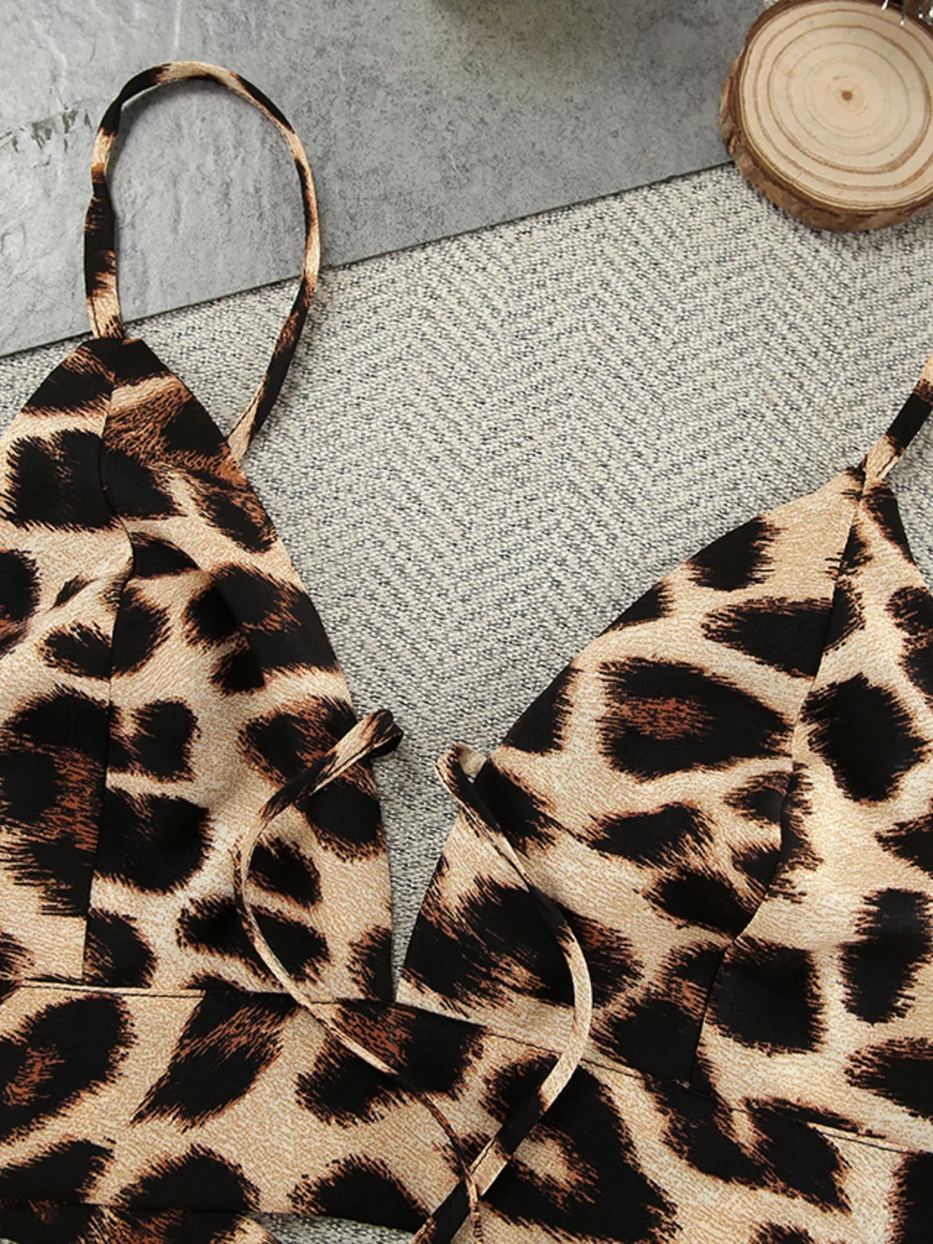 Trendsi Leopard Cami & Cardigan and Shorts Three-Piece Lounge Set -