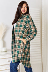 Trendsi Mandy Plaid Collared Neck Long Sleeve Shirt - Pants