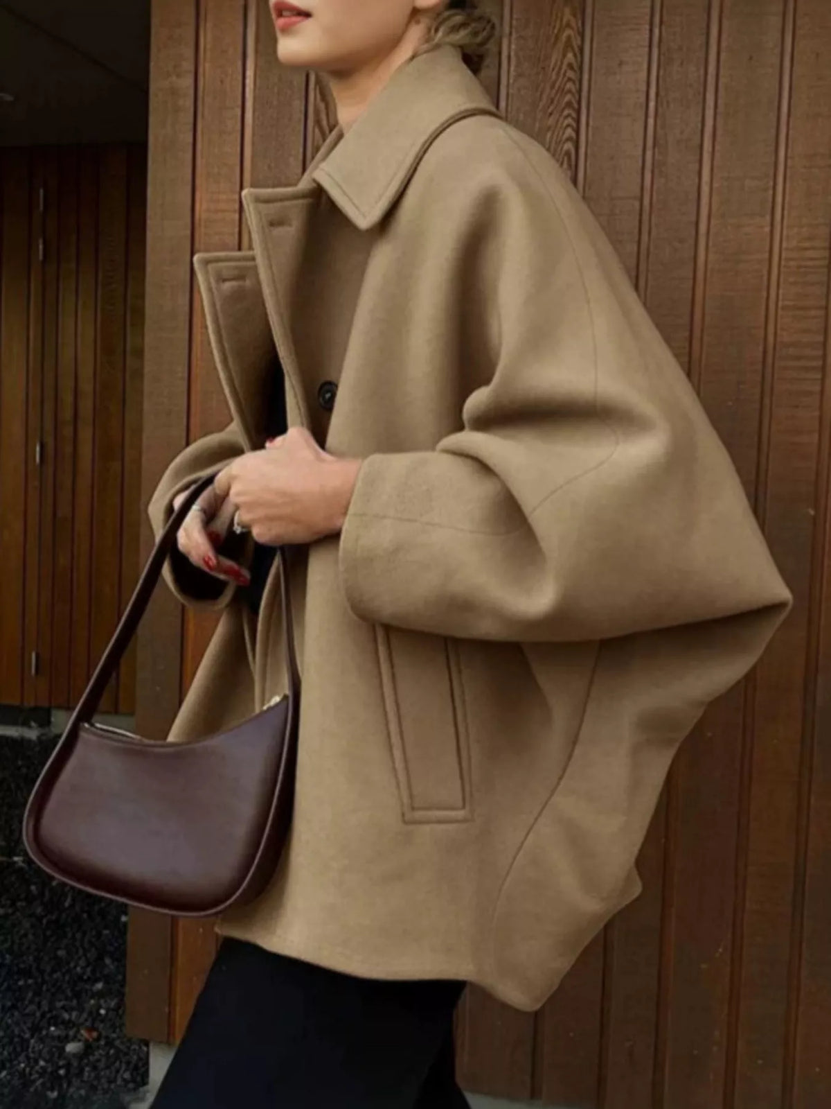 Trendsi Button Up Long Sleeve Coat -