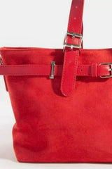 Trendsi Fame Faux Leather Buckle Strap Detail Tote Bag -