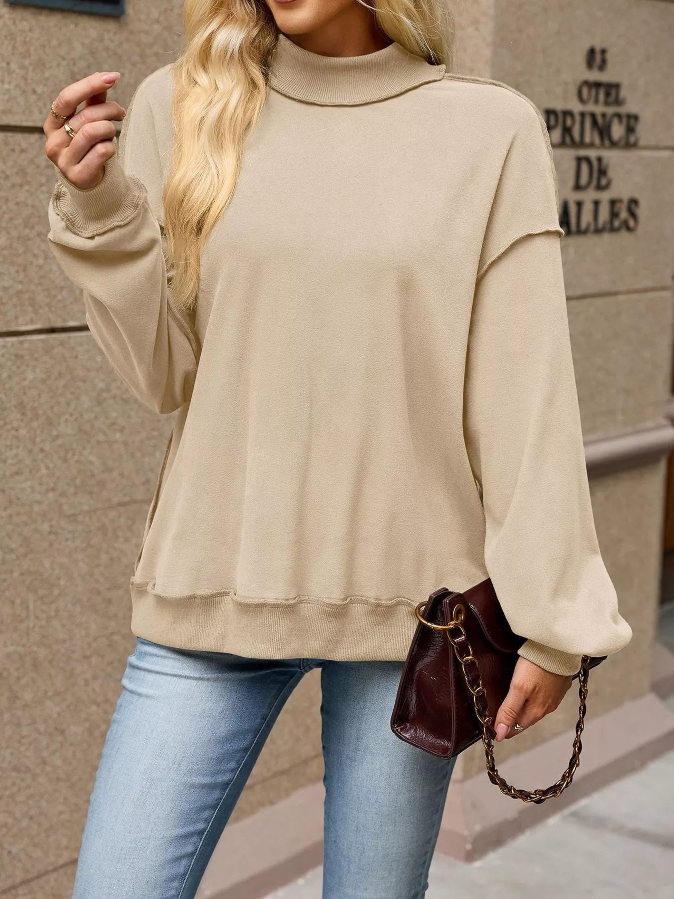 Trendsi Loose Fit Crew Neck Sweatshirt -