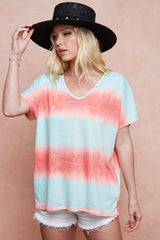 Trendsi BiBi Tiedye Printed Hacci Knit Top -