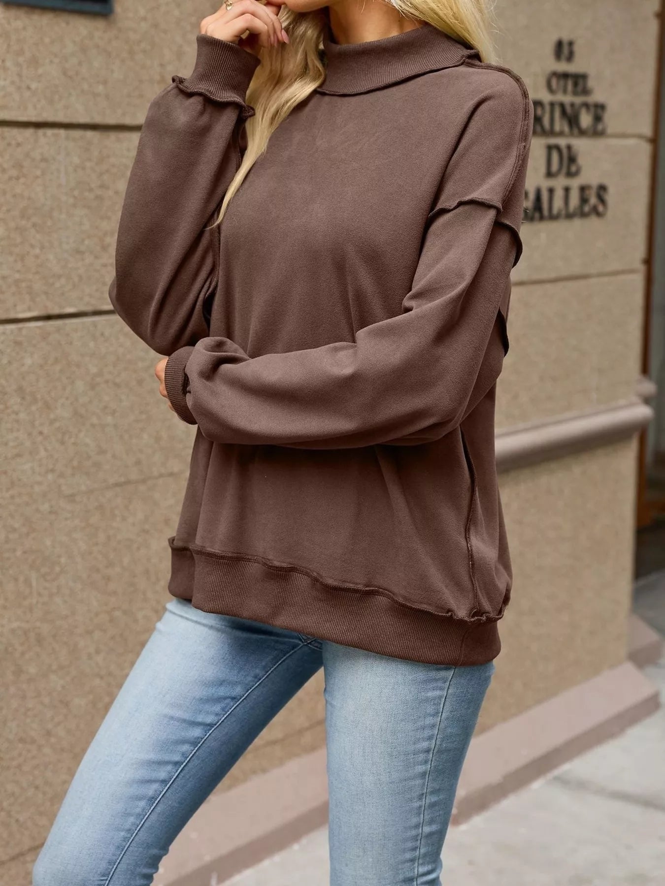 Trendsi Loose Fit Crew Neck Sweatshirt -