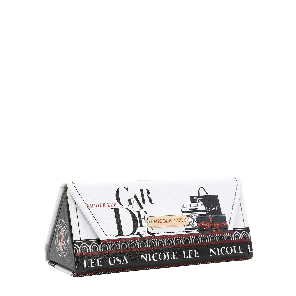 Women's Foldable Glasses Case Interior Lining Faux Leather Print — product view 4