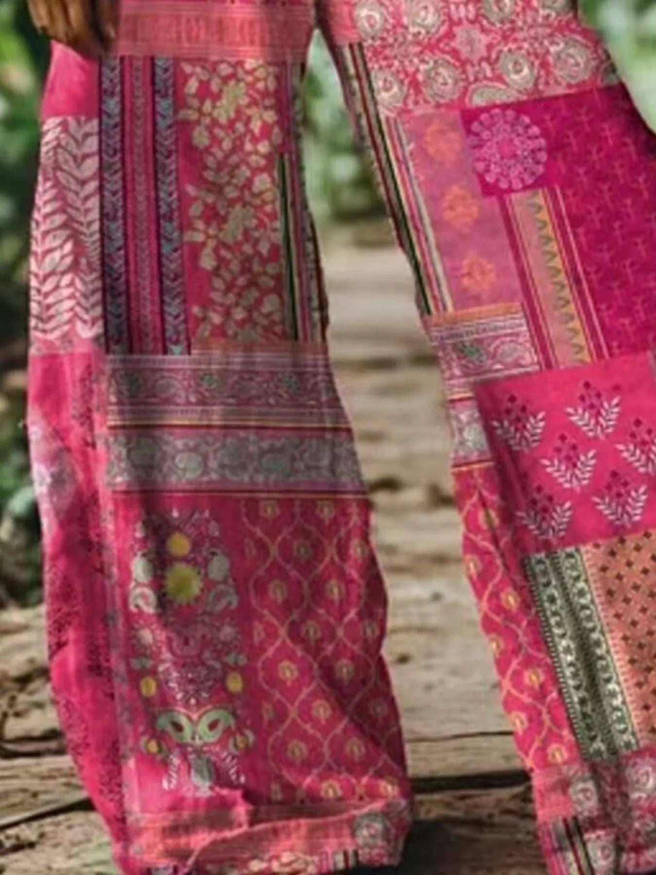 Trendsi Full Size Floral Wide-Leg Pants Plus Size -