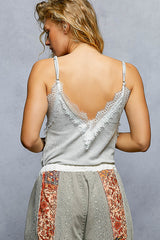 Trendsi POL Lace Detail V-Neck Ribbed Cami -