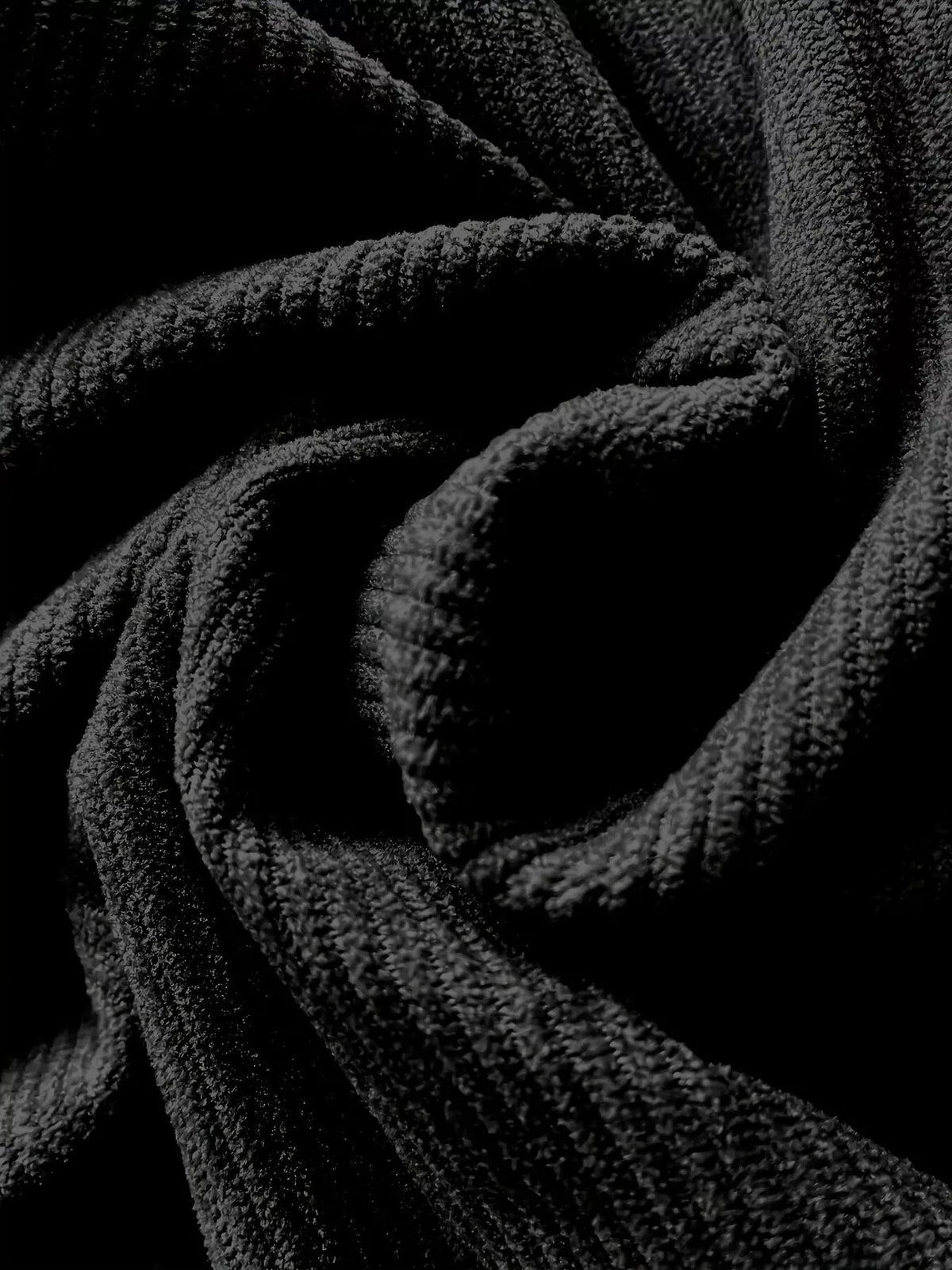 Black Corduroy Straight-Leg Pants fabric detail