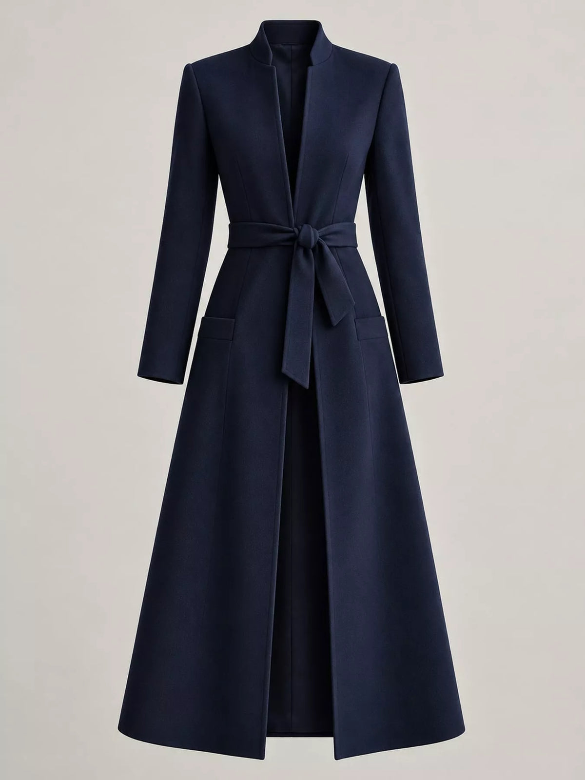 Longline Belted Trench Coat — garment front