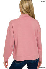 Trendsi Zenana Scuba Half Zip Pullover and Jogger Set -