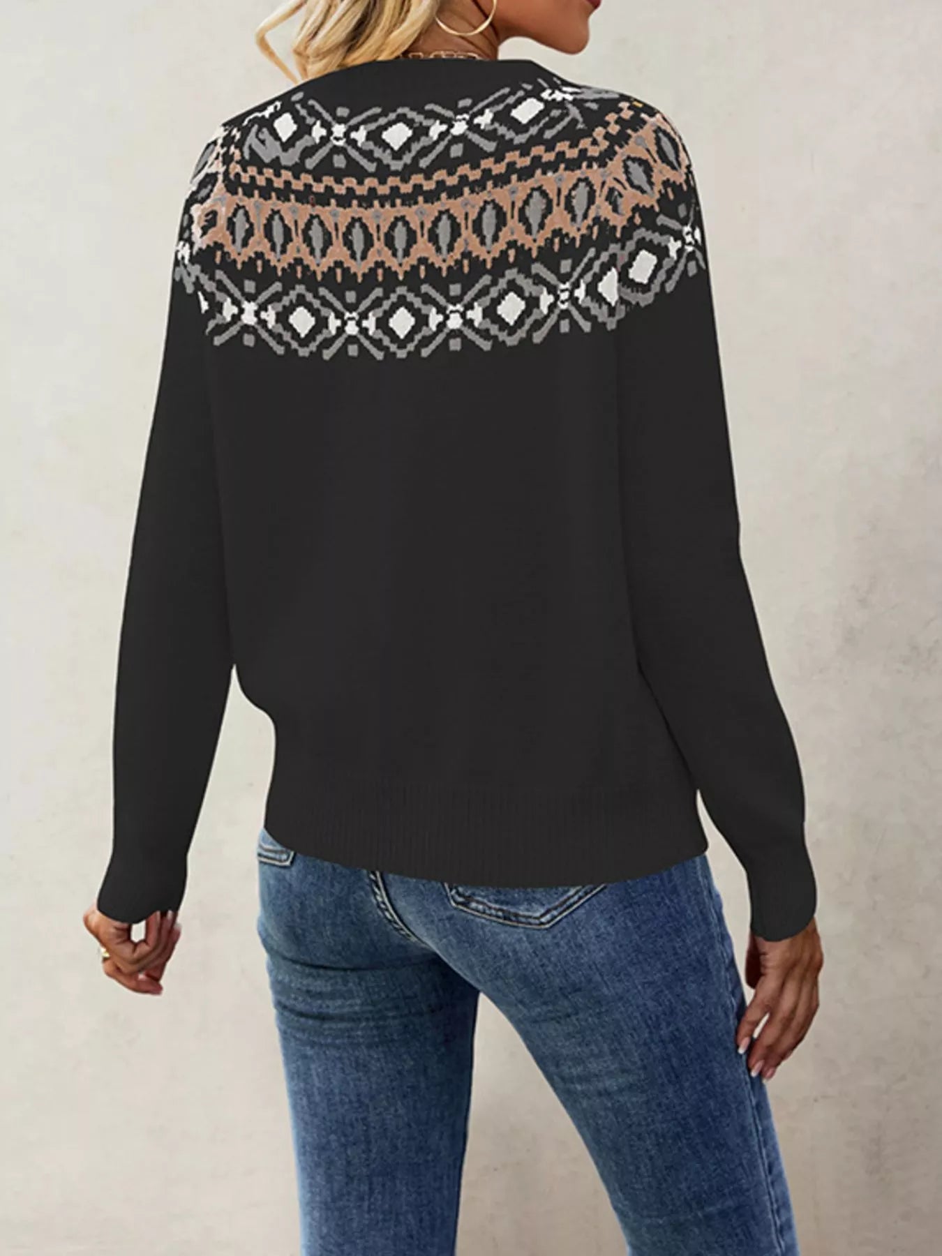 Trendsi Fair Isle Pattern Crew Neck Sweater -