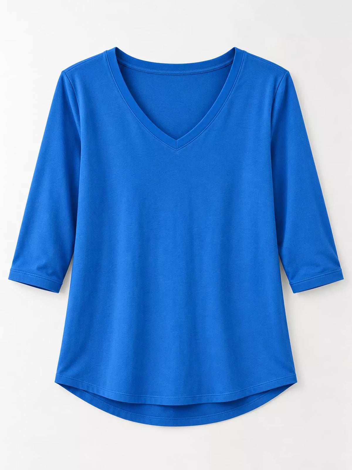 Blue v-neck half sleeve t-shirt