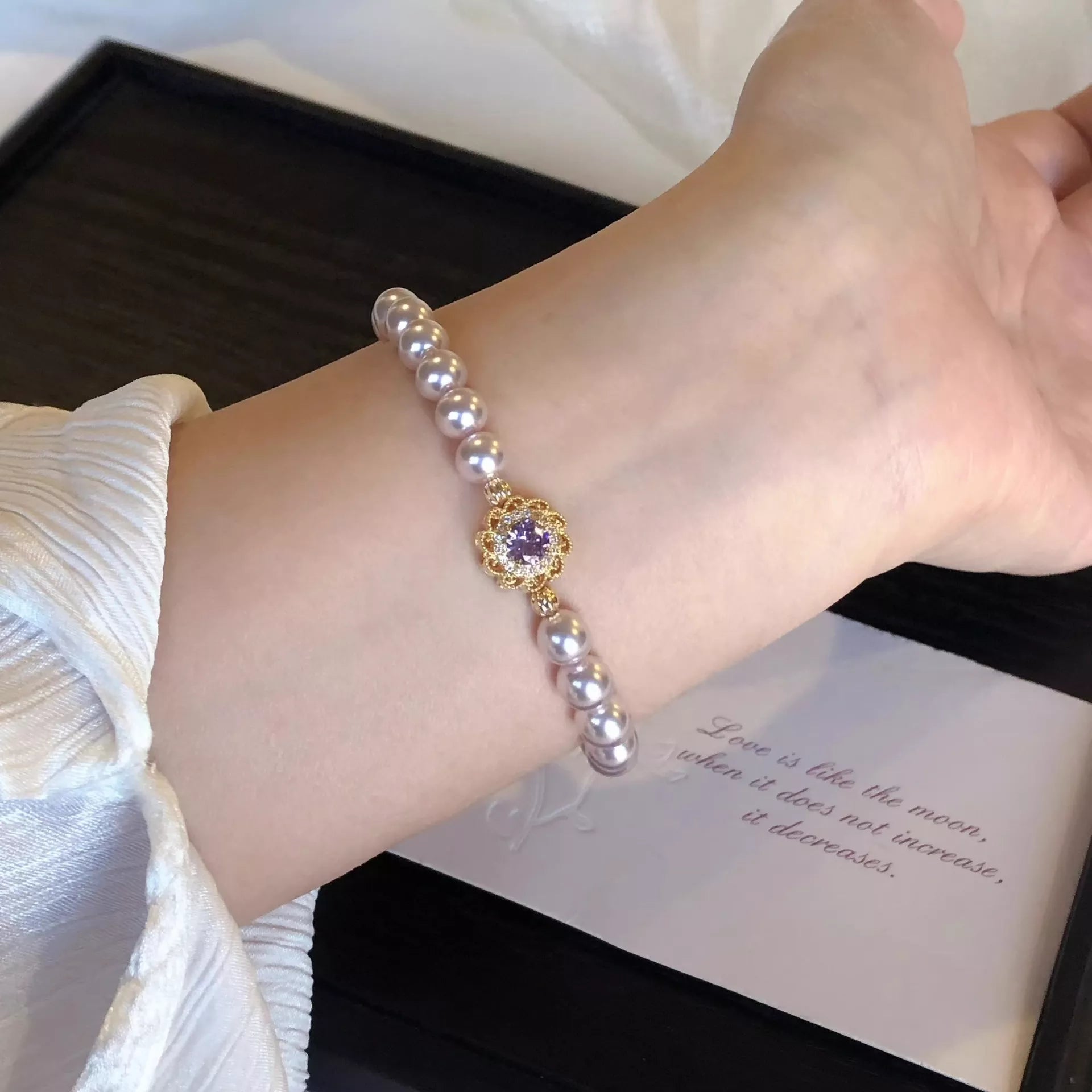 Trendsi 18K Gold-Plated Pearl Bracelet -
