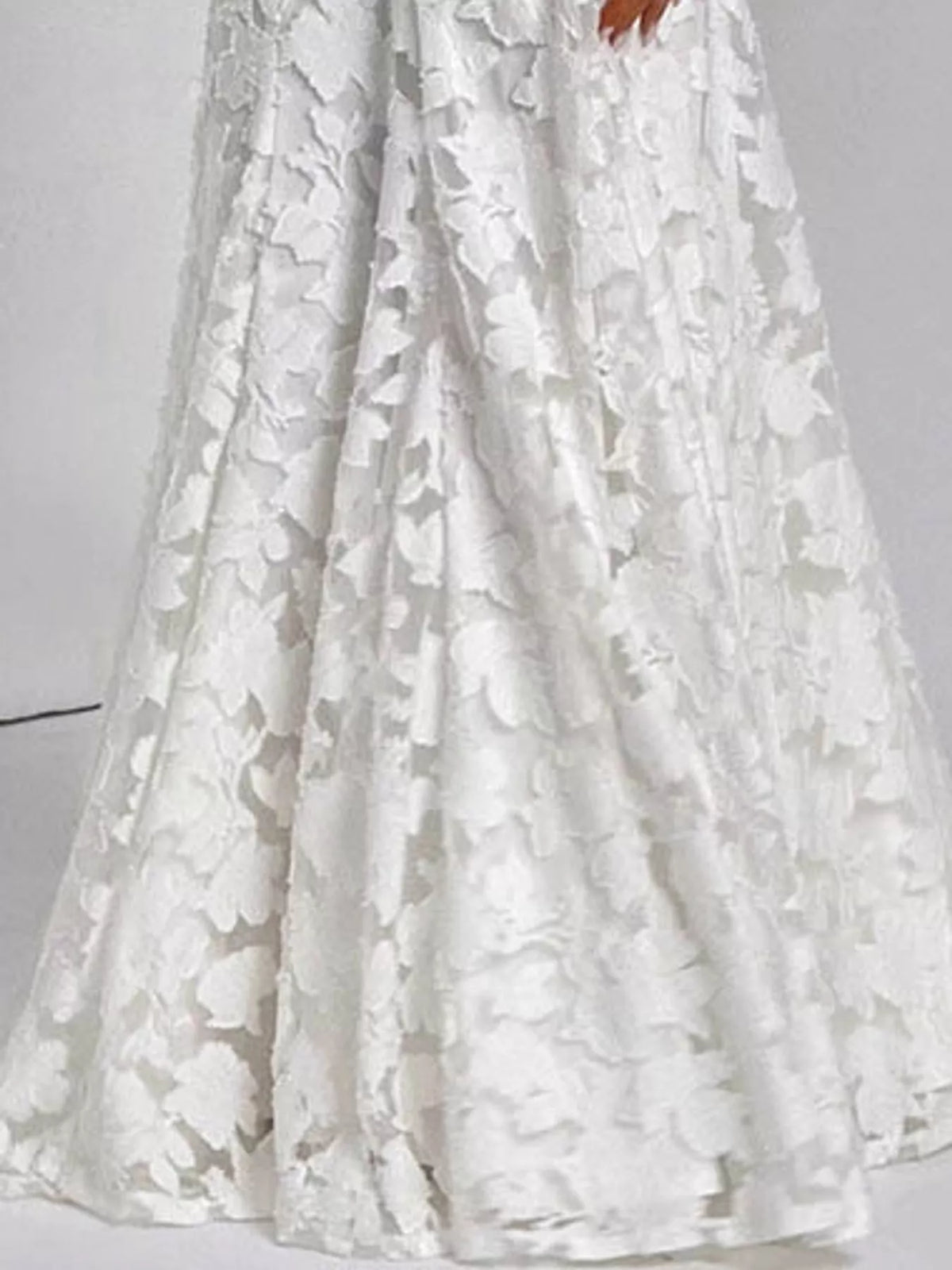 White backless lace maxi dress, detail view