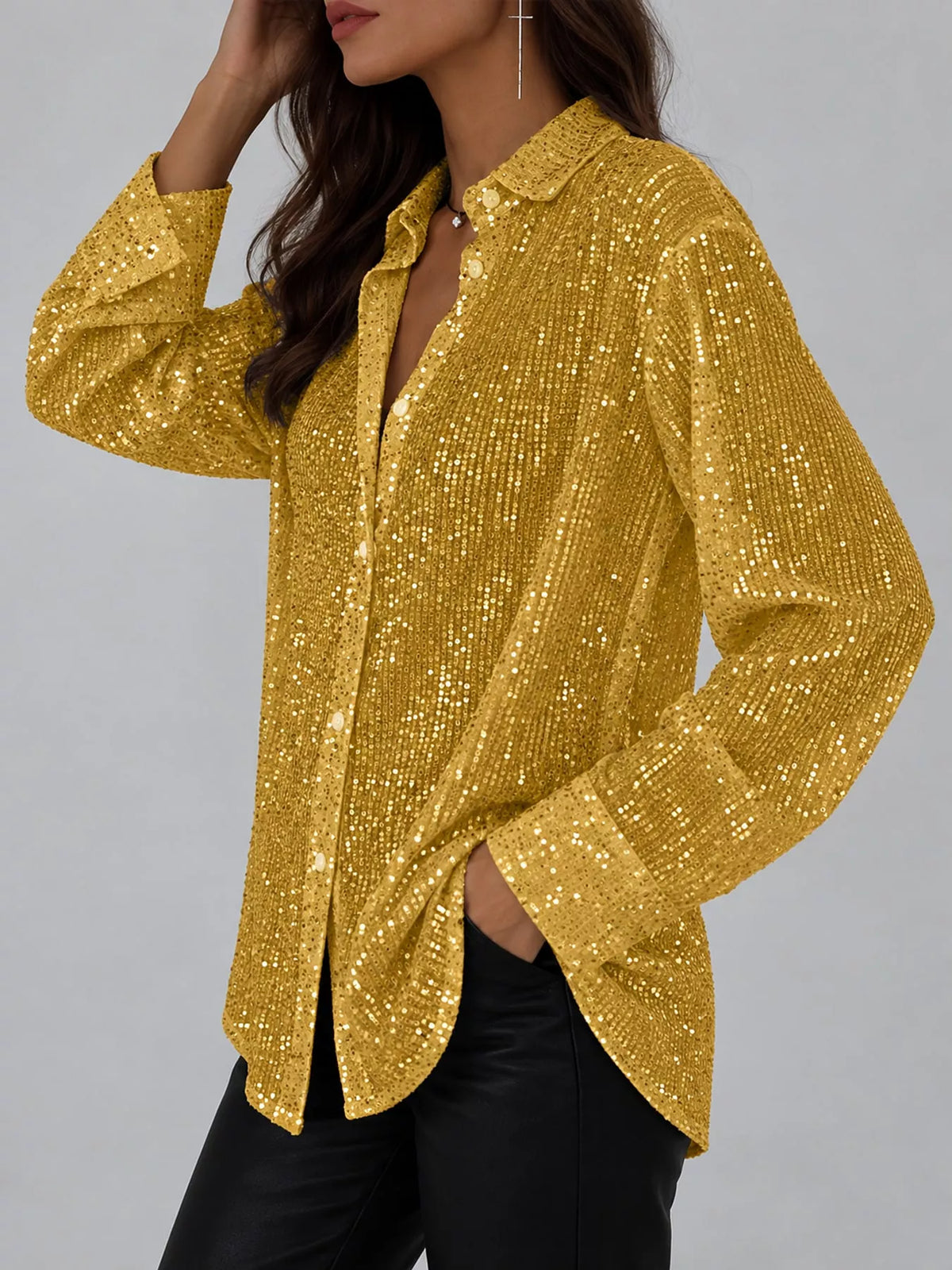 Sequin shirt, gold side