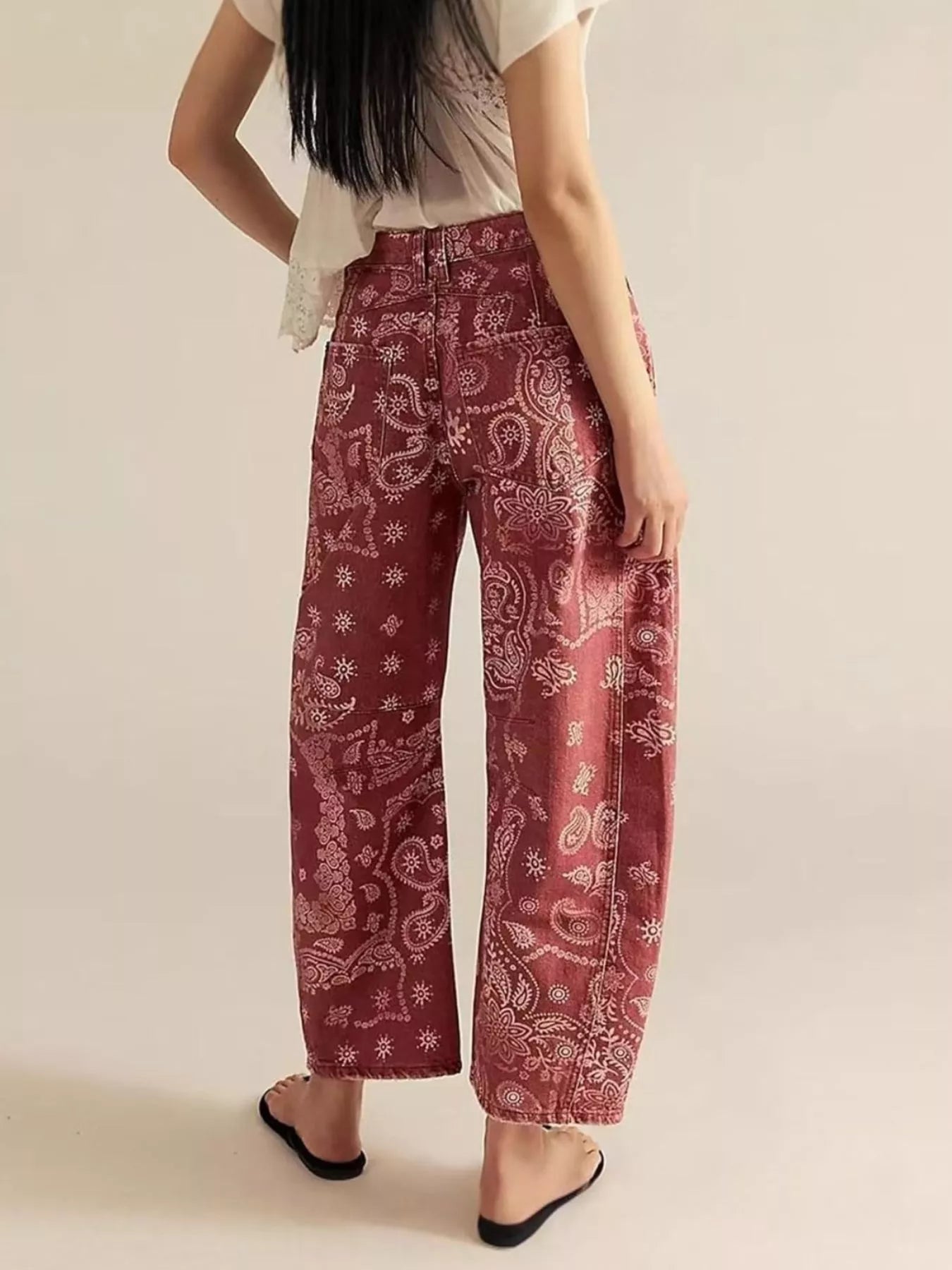 Trendsi Printed Wide-Leg Jeans -
