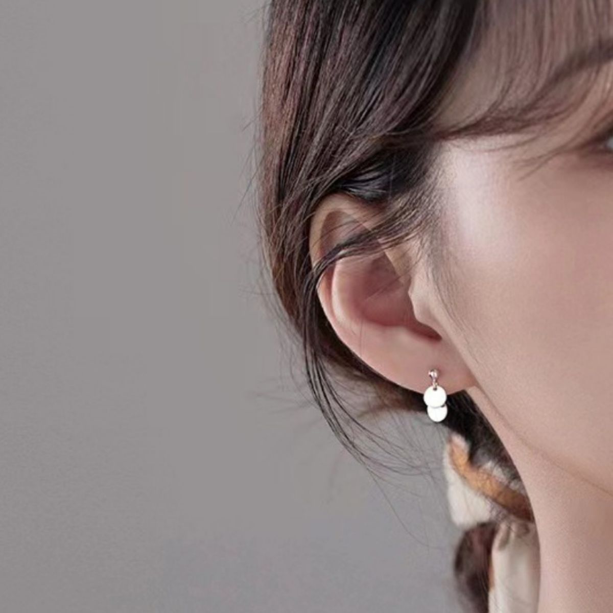 Trendsi 925 Sterling Silver Round Piece Drop Earrings -