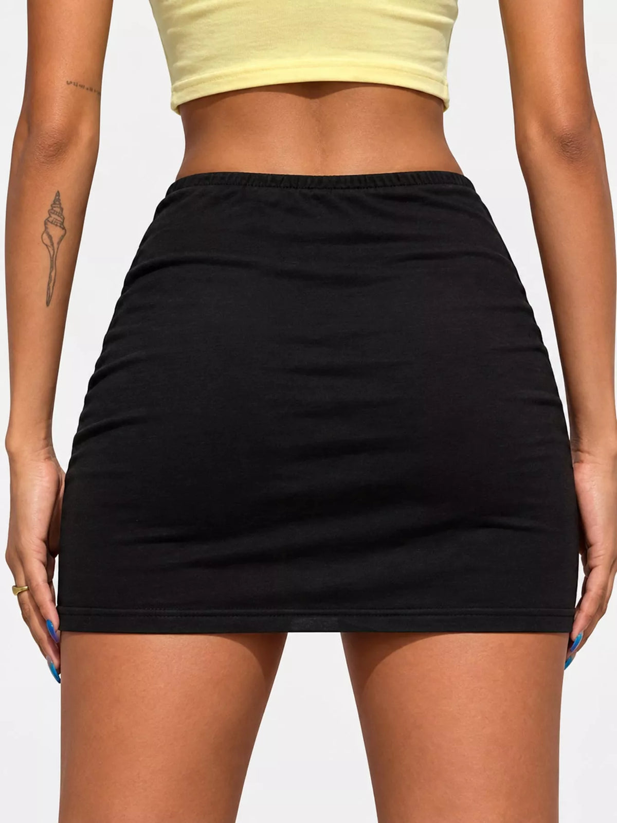 Ruched Bodycon Mini Skirt — front view
