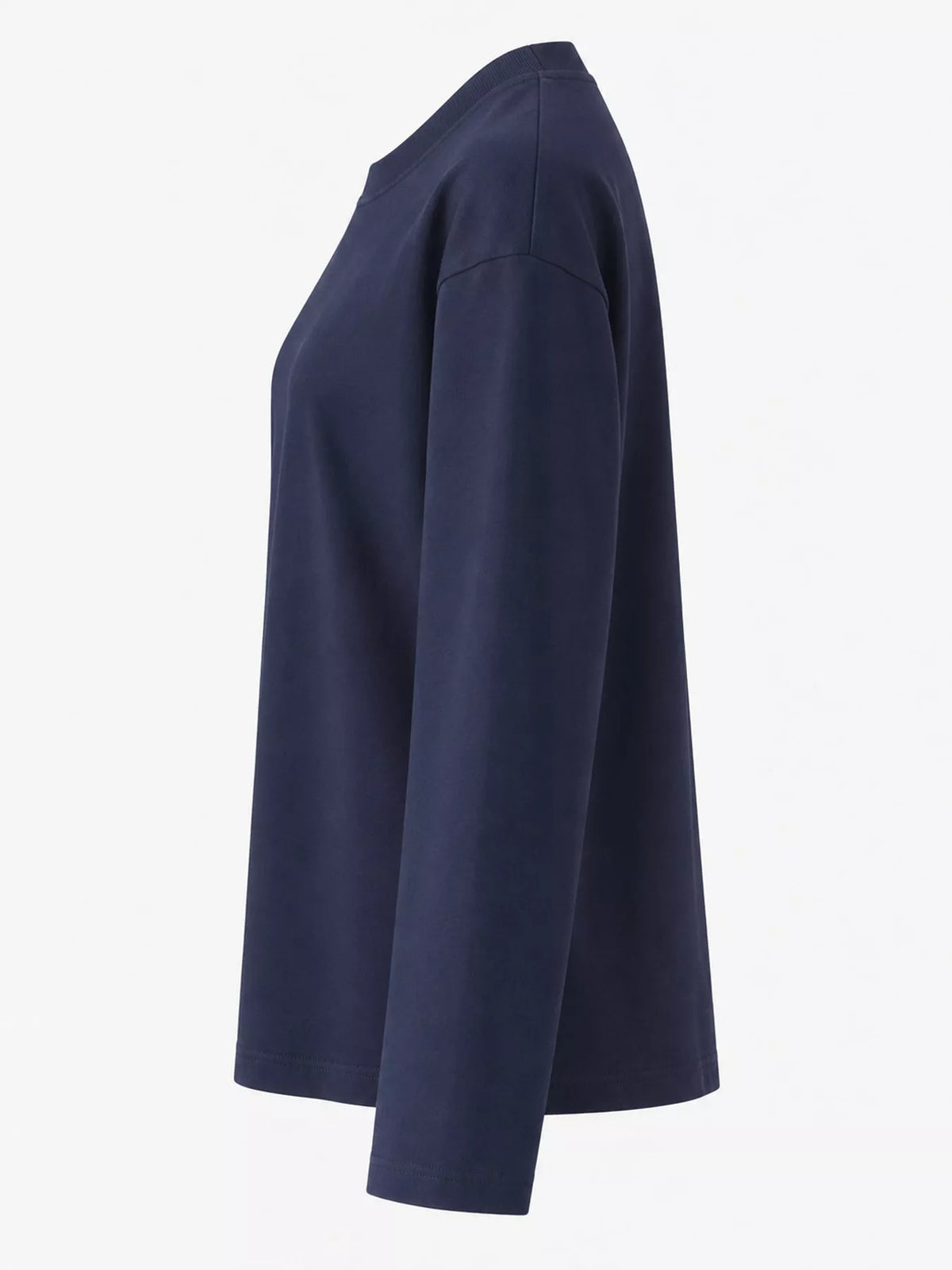Solid Long-Sleeve Crew Neck T-Shirt — side view