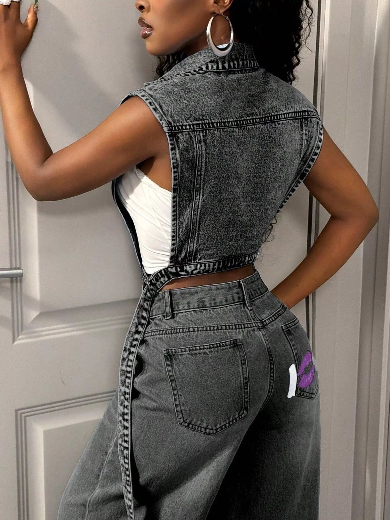 Trendsi High-Low Open Front Denim Vest -