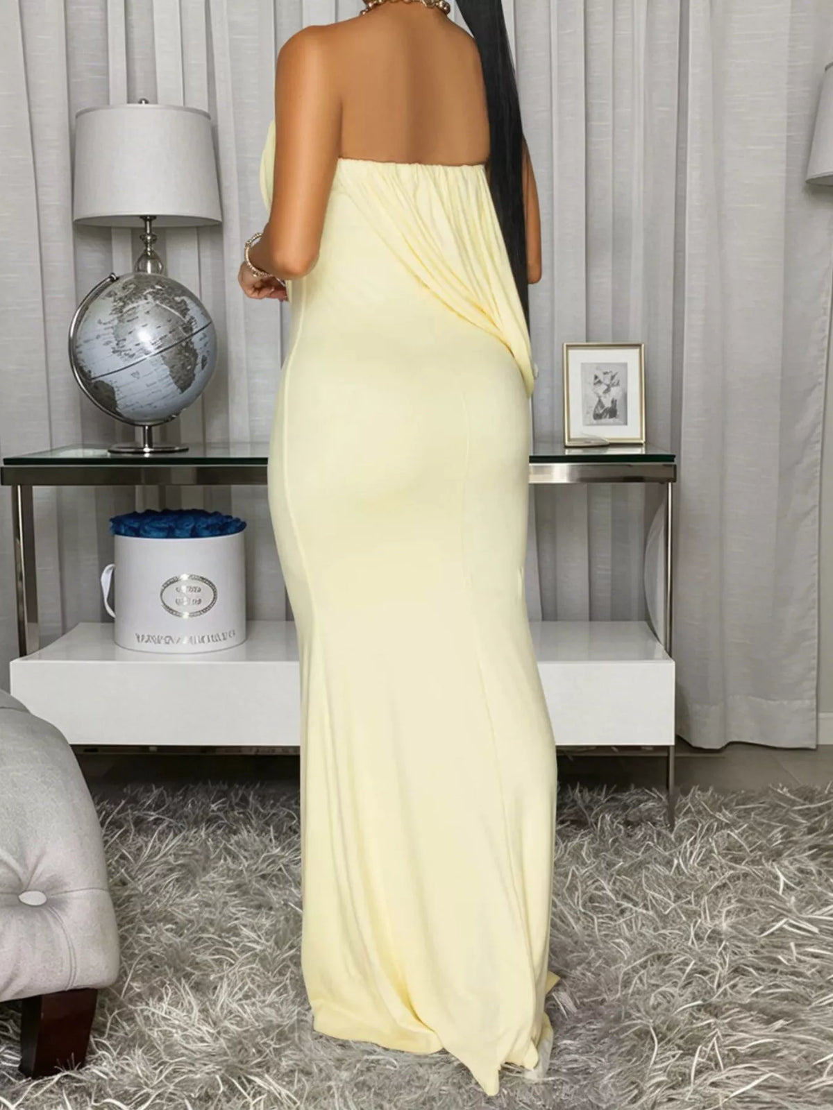 Trendsi Strapless Draped Maxi Dress -