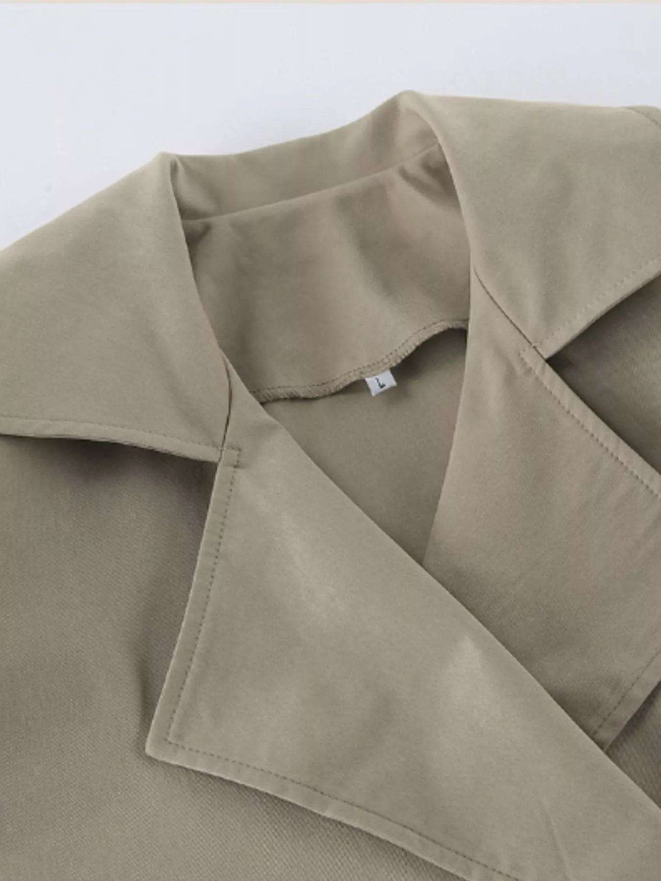Trendsi Chic Double-Breasted Belted Trench Coat - Outerwear