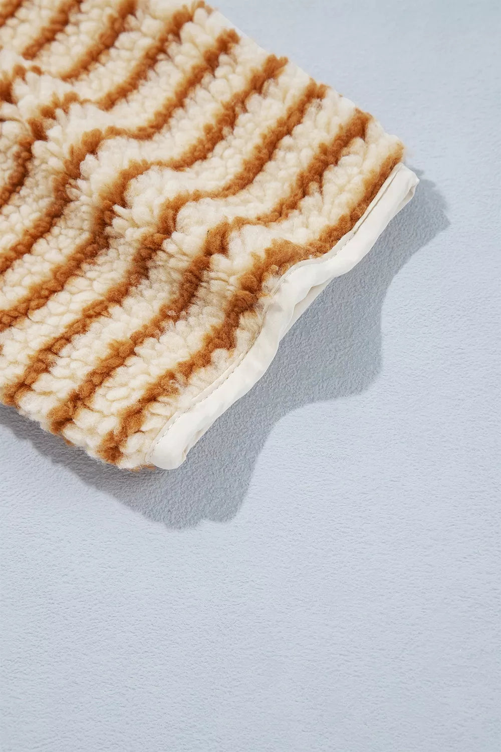 Striped fleece jacket, sleeve cuff