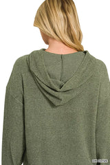 Trendsi Zenana Brushed Ribbed Hacci Hoodie -