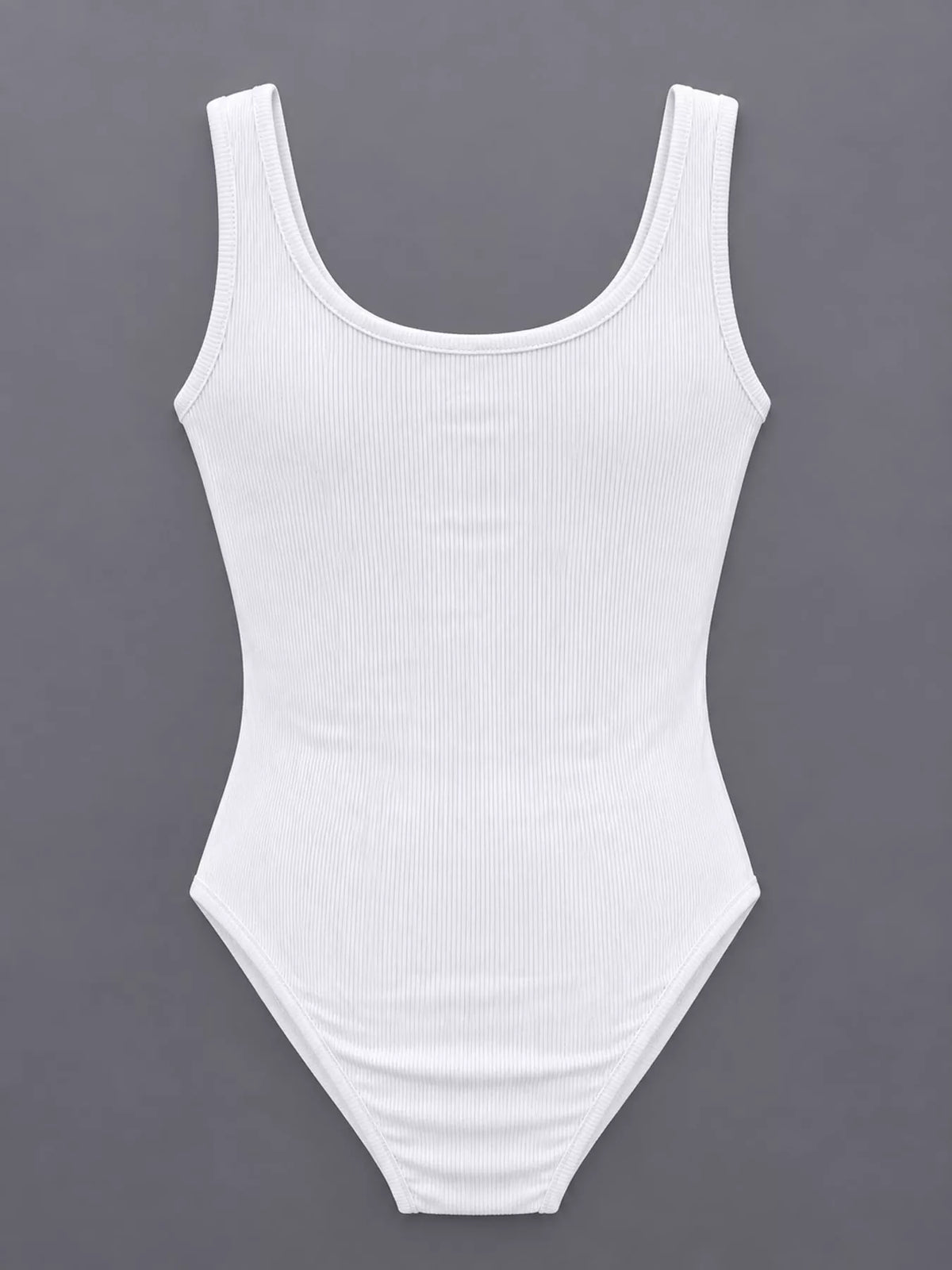 Ribbed bodysuit, white front