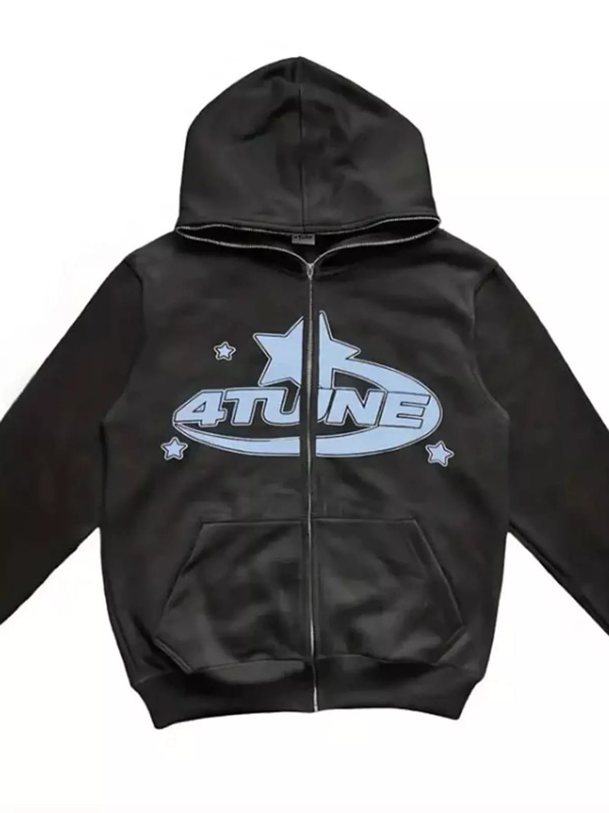 Letter-print hoodie, black flat lay