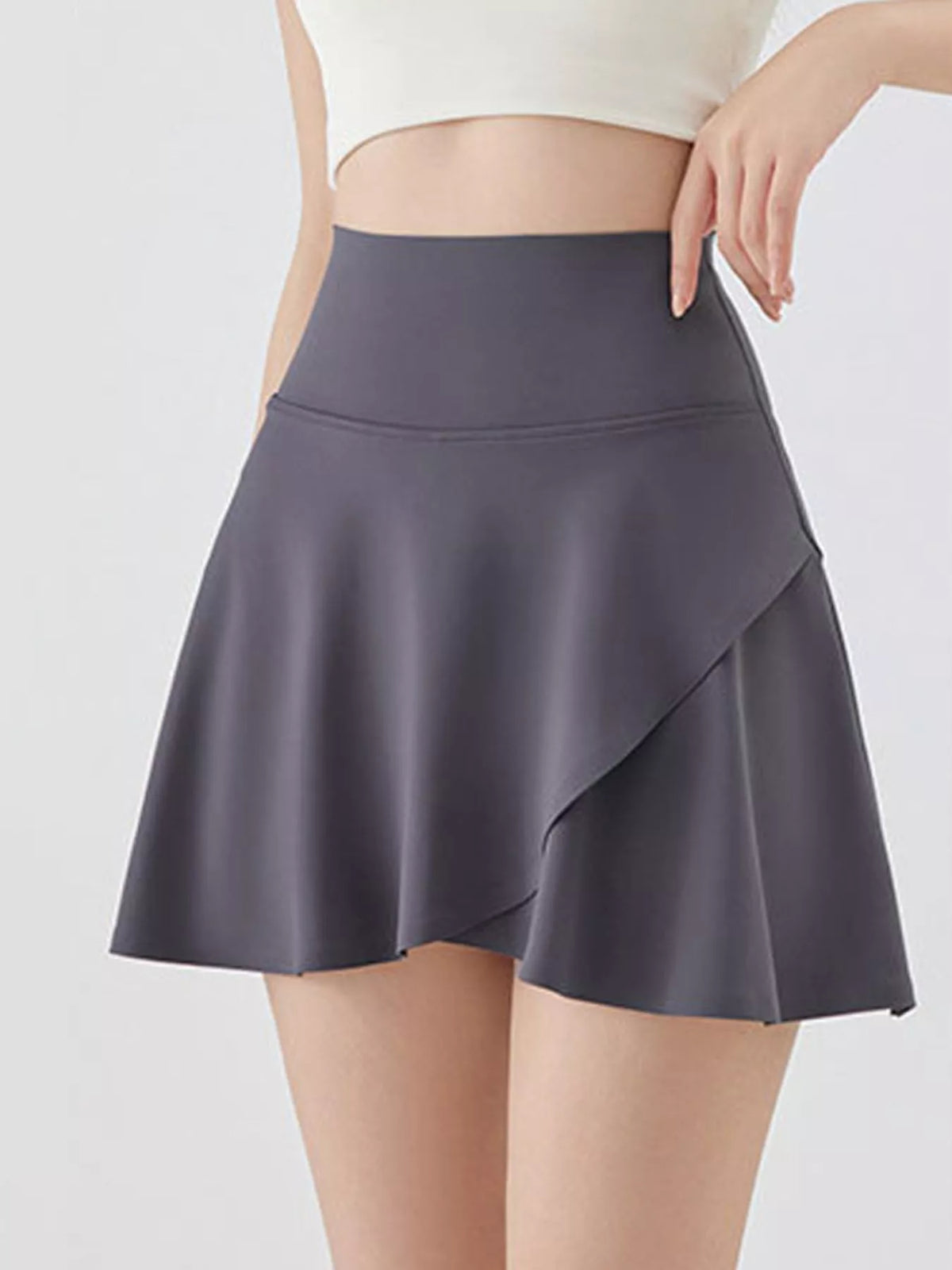 Gray flared athletic skort