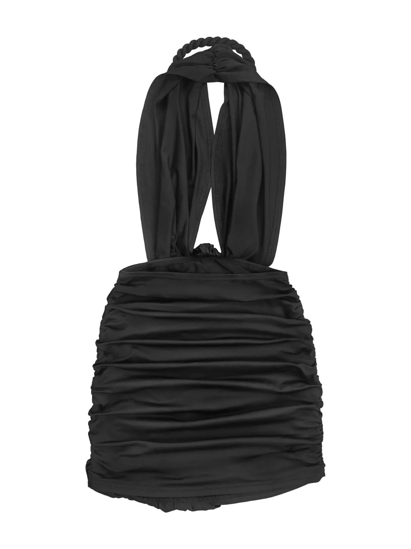 Trendsi Ruched Halter Neck Bodycon Mini Dress -